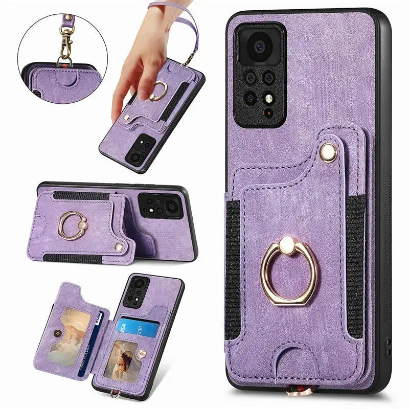 Funda de Cuero con Soporte de Anillo para Xiaomi Redmi: Estilo y Funcionalidad en un Solo Producto - La zona Apple