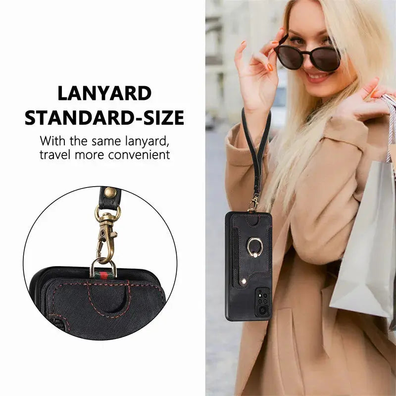 Funda de Cuero con Soporte de Anillo para Xiaomi Redmi: Estilo y Funcionalidad en un Solo Producto - La zona Apple