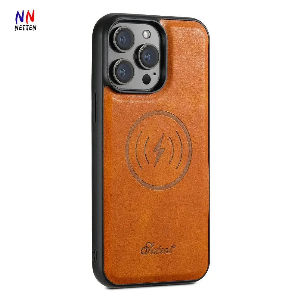 Funda de Cuero PU Premium para iPhone con Cartera Magnética y Soporte Magsafe - La zona Apple