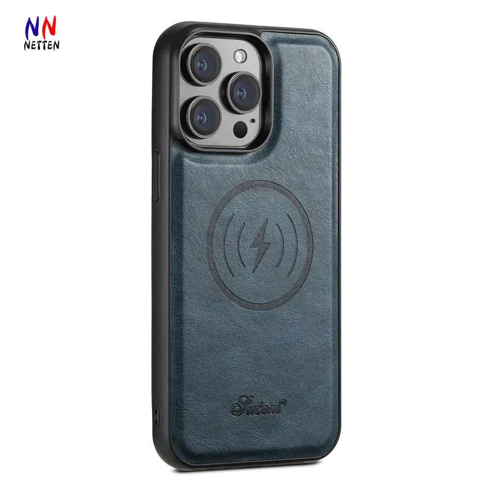 Funda de Cuero PU Premium para iPhone con Cartera Magnética y Soporte Magsafe - La zona Apple