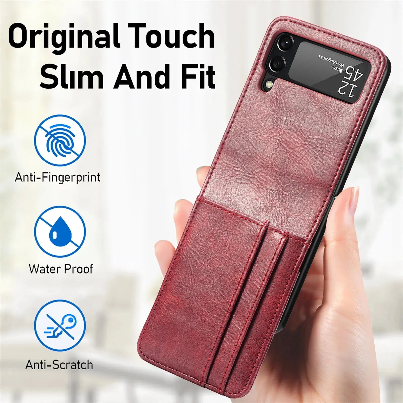 Funda de cuero para Samsung Galaxy Z Flip 3 5 Flip5 Flip4 Flip3 5G Flip 4 2 flip2 - La zona Apple