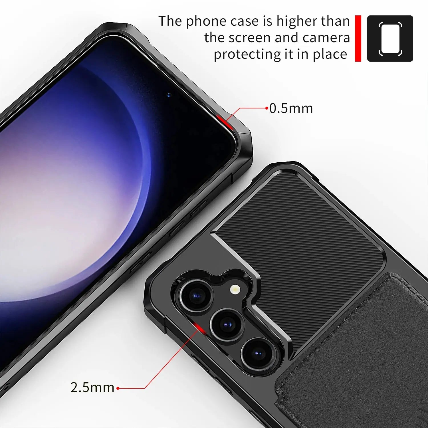 Funda de TPU para tarjetas magnéticas, cartera para Samsung A54, A14, A34, A13, A23, A33, A53, A73, A52, A72, S20 Plus, S23, S21 Ultra, S22 - La zona Apple