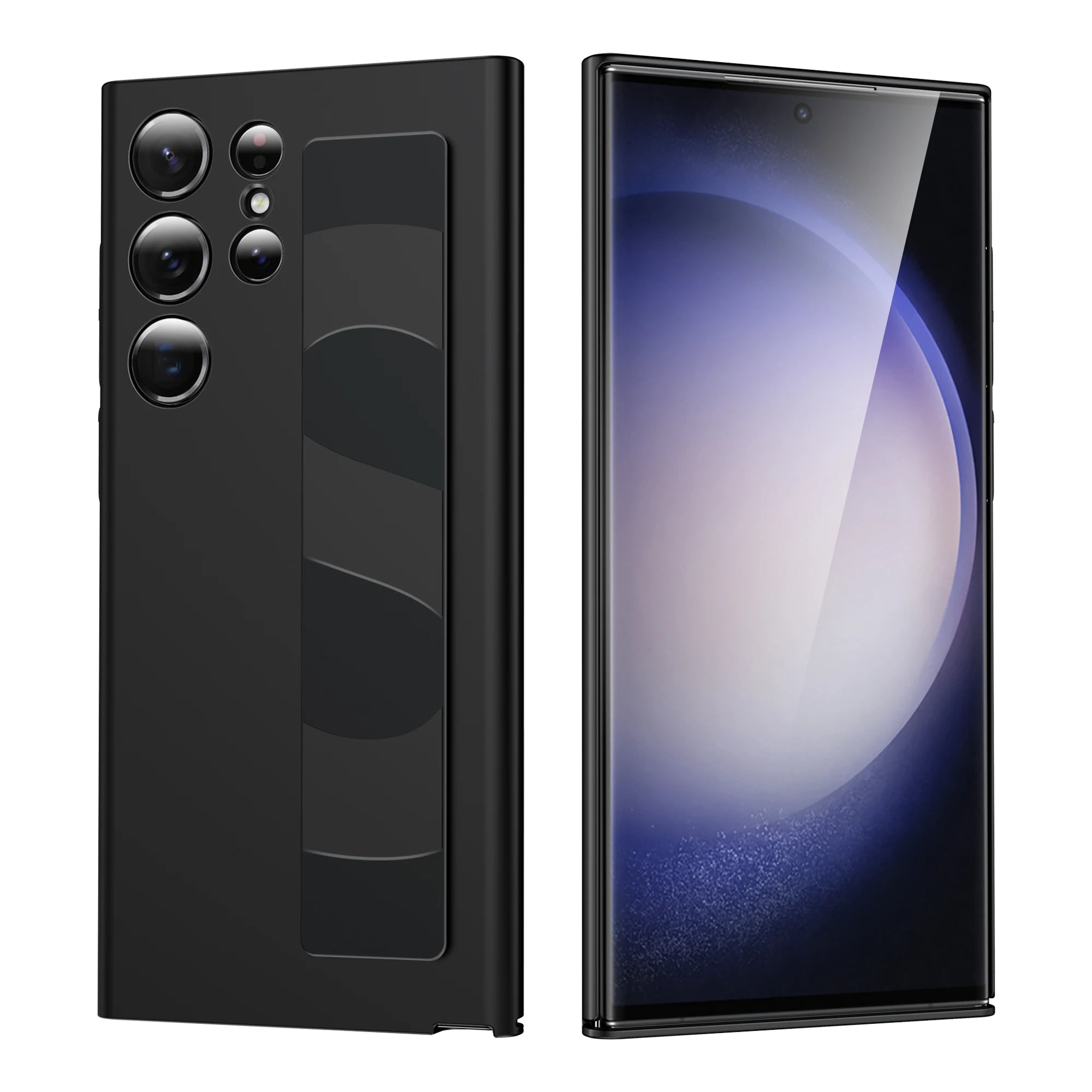 Funda de lujo para Samsung Galaxy S23 Ultra S23Plus, carcasa trasera a prueba de golpes, muñequera elástica, rígida, amigable con la piel - La zona Apple