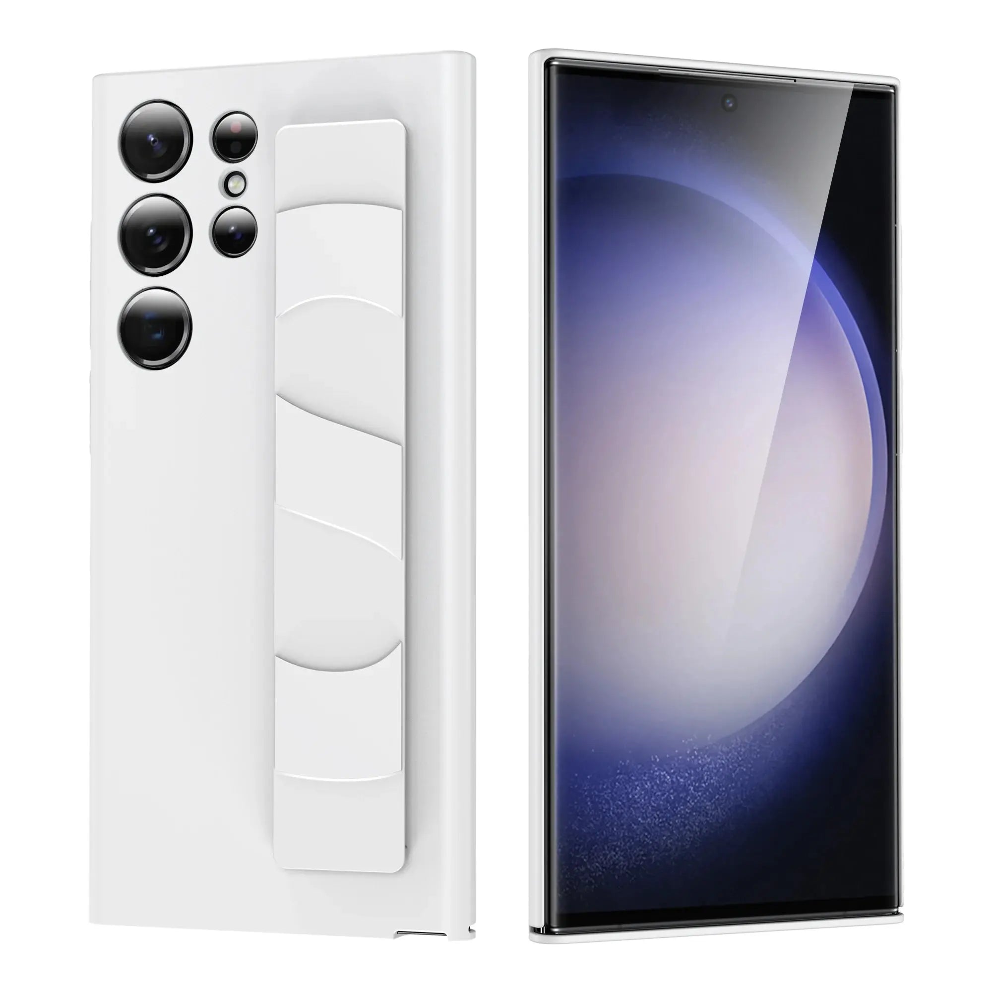 Funda de lujo para Samsung Galaxy S23 Ultra S23Plus, carcasa trasera a prueba de golpes, muñequera elástica, rígida, amigable con la piel - La zona Apple