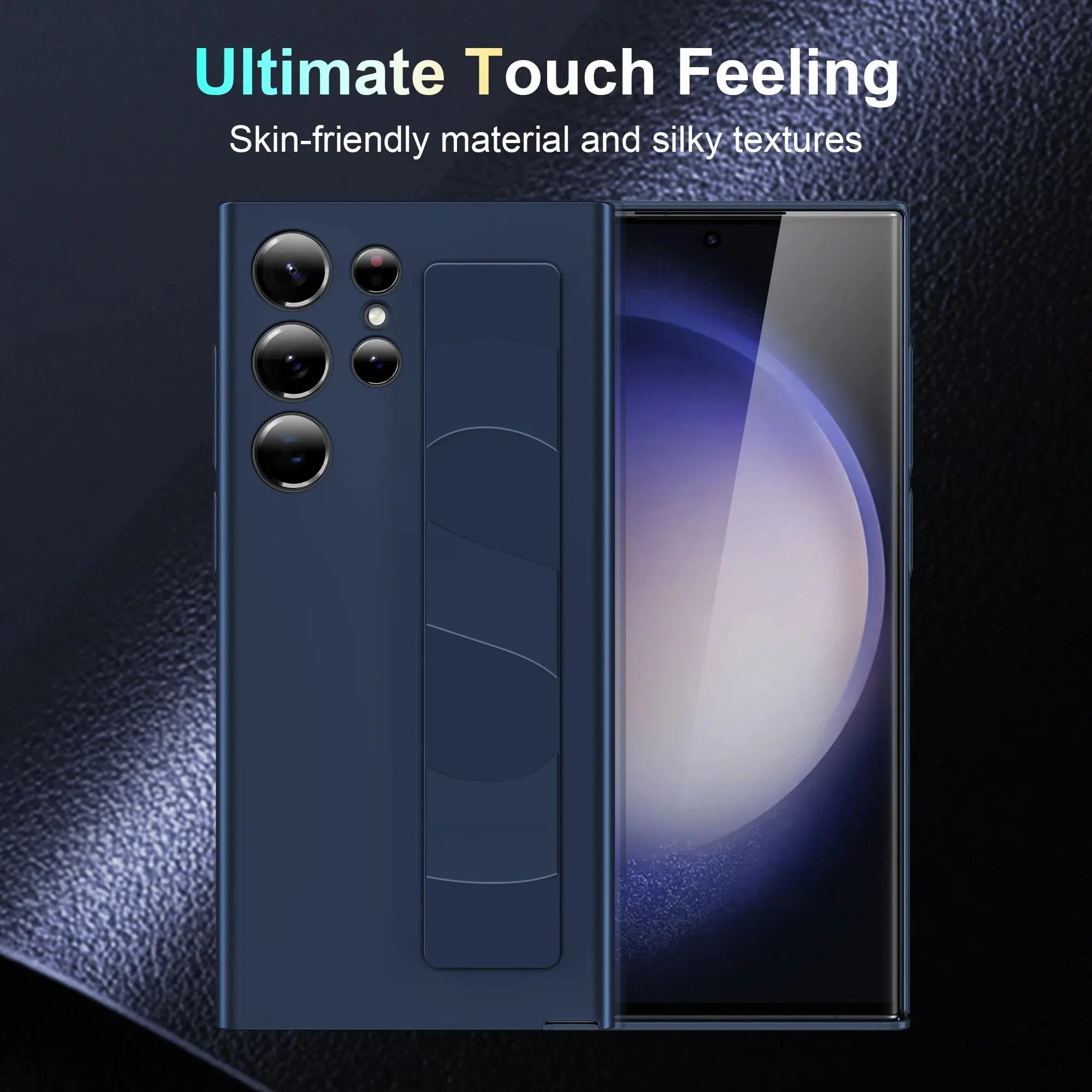 Funda de lujo para Samsung Galaxy S23 Ultra S23Plus, carcasa trasera a prueba de golpes, muñequera elástica, rígida, amigable con la piel - La zona Apple