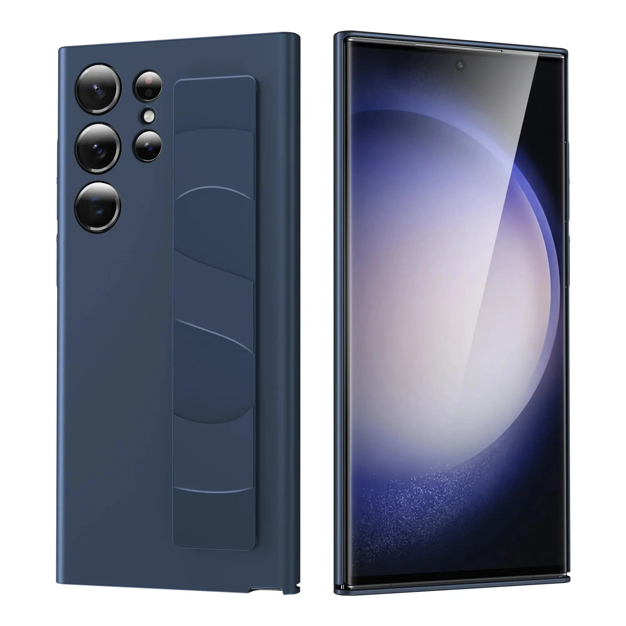 Funda de lujo para Samsung Galaxy S23 Ultra S23Plus, carcasa trasera a prueba de golpes, muñequera elástica, rígida, amigable con la piel - La zona Apple