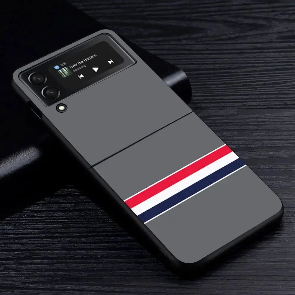 Funda de lujo para Samsung Galaxy Z Flip 3, 4, 5G, Flip4, Flip3, carcasa dura negra para teléfono PC, Zflip3, Zflip4 - La zona Apple