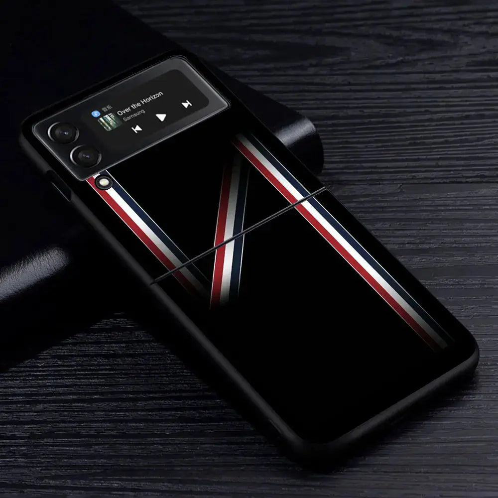 Funda de lujo para Samsung Galaxy Z Flip 3, 4, 5G, Flip4, Flip3, carcasa dura negra para teléfono PC, Zflip3, Zflip4 - La zona Apple