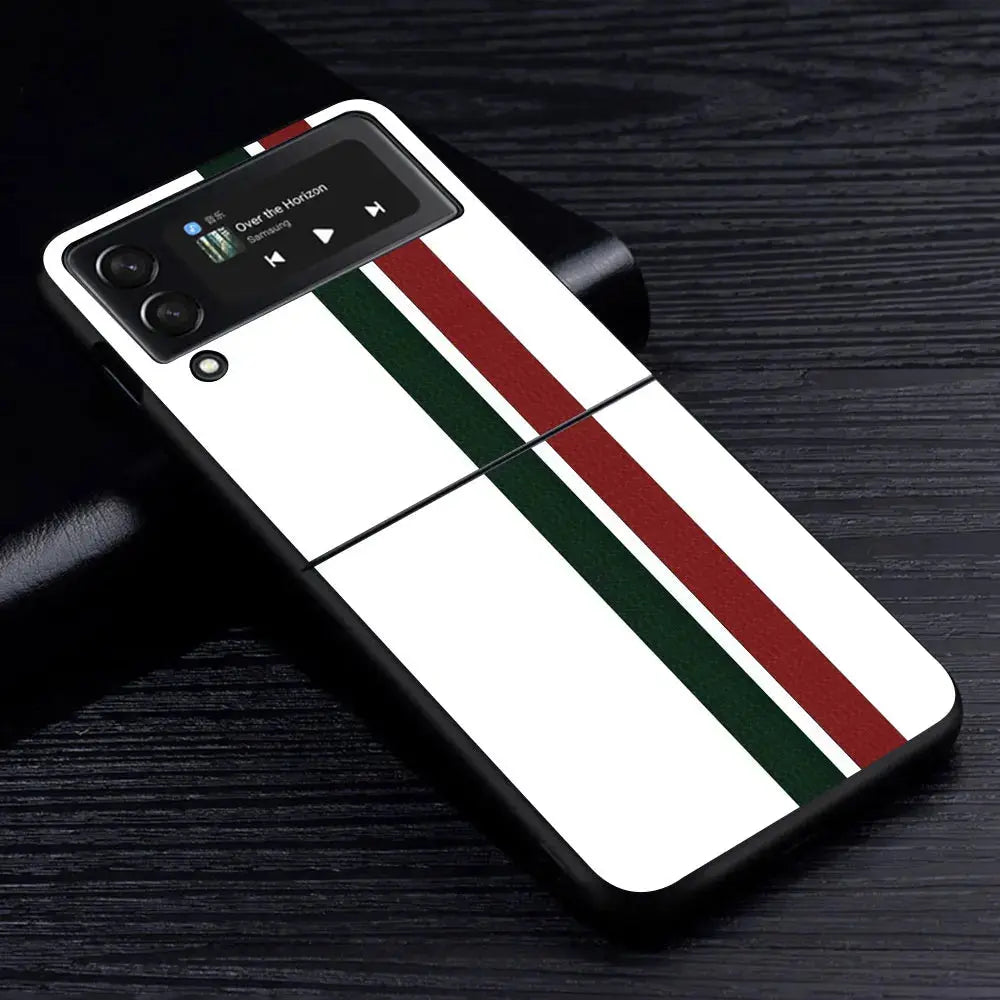 Funda de lujo para Samsung Galaxy Z Flip 3, 4, 5G, Flip4, Flip3, carcasa dura negra para teléfono PC, Zflip3, Zflip4 - La zona Apple