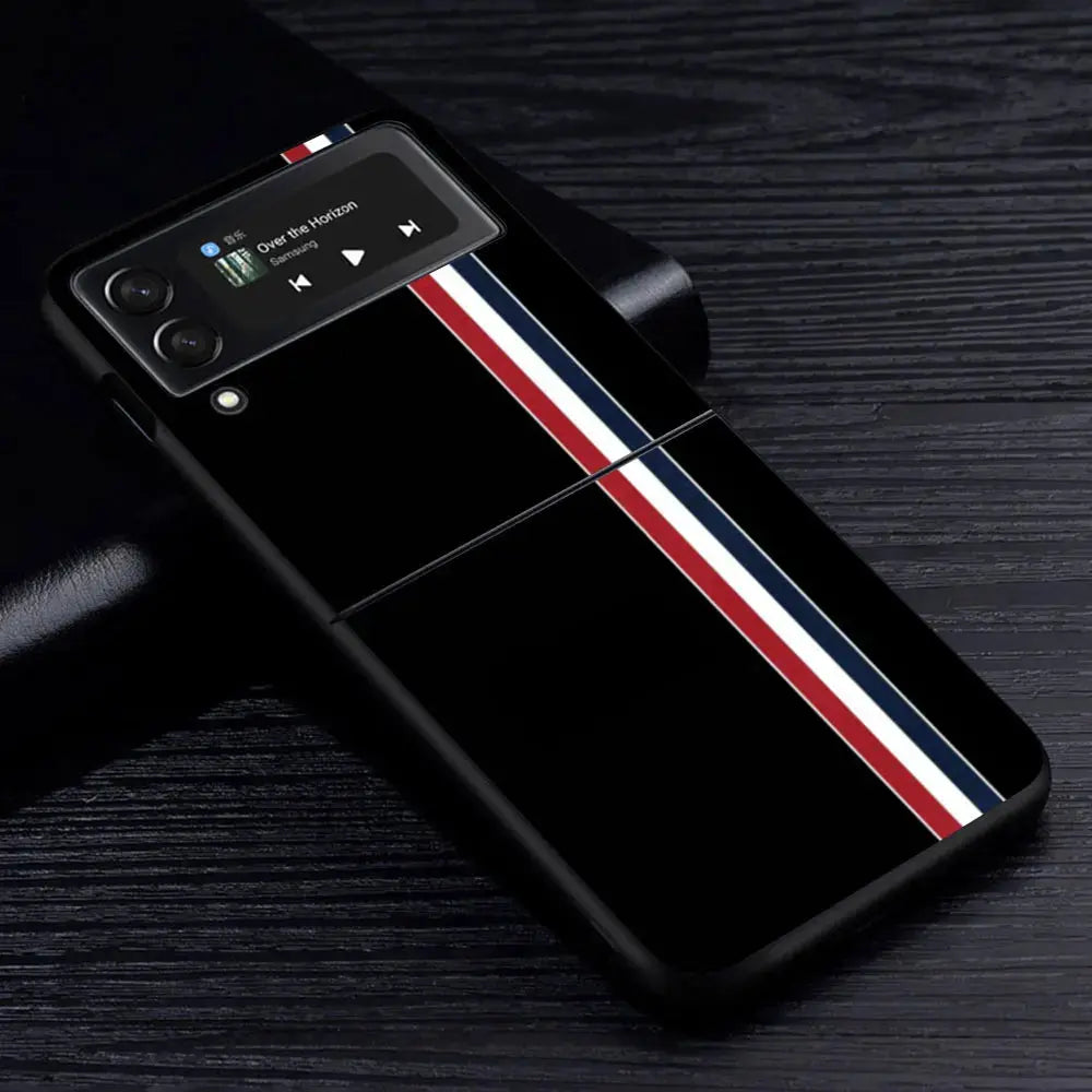Funda de lujo para Samsung Galaxy Z Flip 3, 4, 5G, Flip4, Flip3, carcasa dura negra para teléfono PC, Zflip3, Zflip4 - La zona Apple
