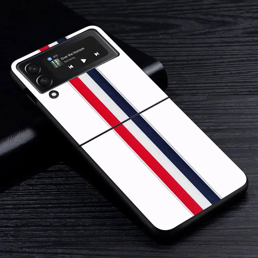 Funda de lujo para Samsung Galaxy Z Flip 3, 4, 5G, Flip4, Flip3, carcasa dura negra para teléfono PC, Zflip3, Zflip4 - La zona Apple