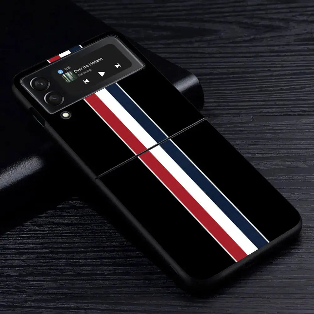 Funda de lujo para Samsung Galaxy Z Flip 3, 4, 5G, Flip4, Flip3, carcasa dura negra para teléfono PC, Zflip3, Zflip4 - La zona Apple