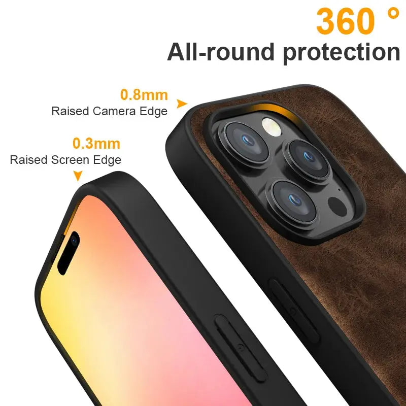 Funda de piel PU premium para IPhone 15, 14, 13 Pro Max, 15, 14 Plus, 13 Mini - La zona Apple
