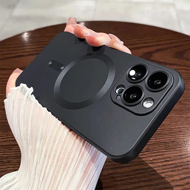 Funda de silicona mate Original para Magsafe, funda de carga inalámbrica magnética para iPhone 15, 13, 11, 12, 14 Pro Max Plus, accesorios La zona Apple