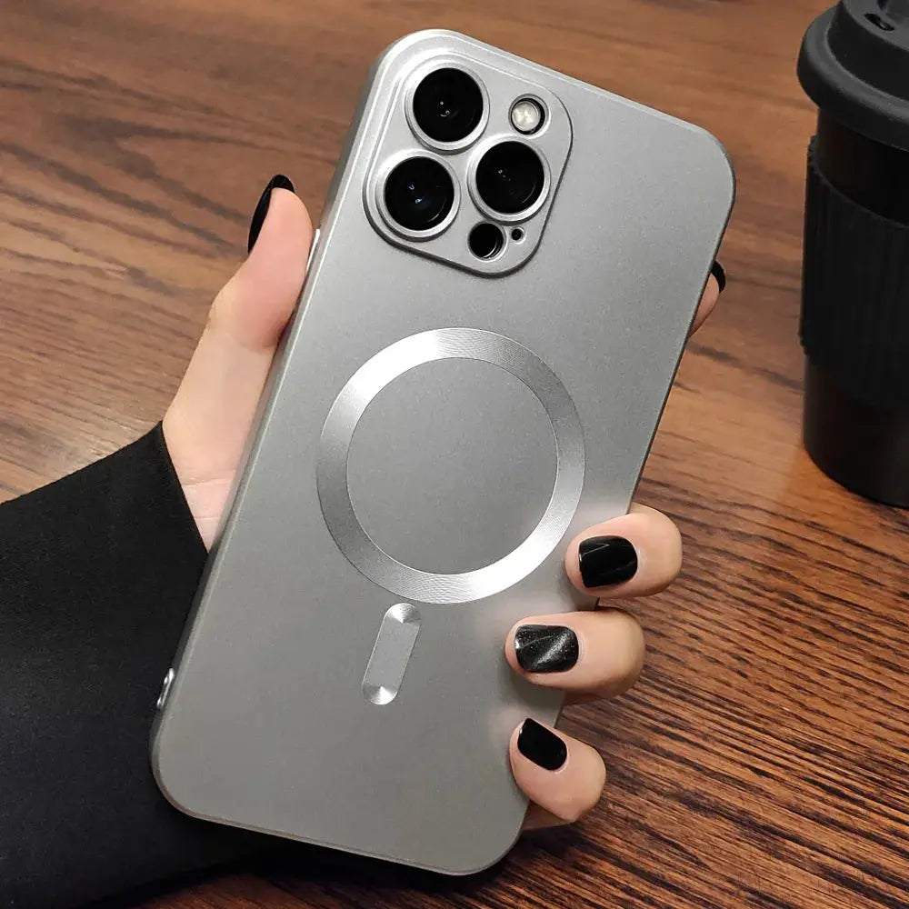 Funda de silicona mate Original para Magsafe, funda de carga inalámbrica magnética para iPhone 15, 13, 11, 12, 14 Pro Max Plus, accesorios La zona Apple