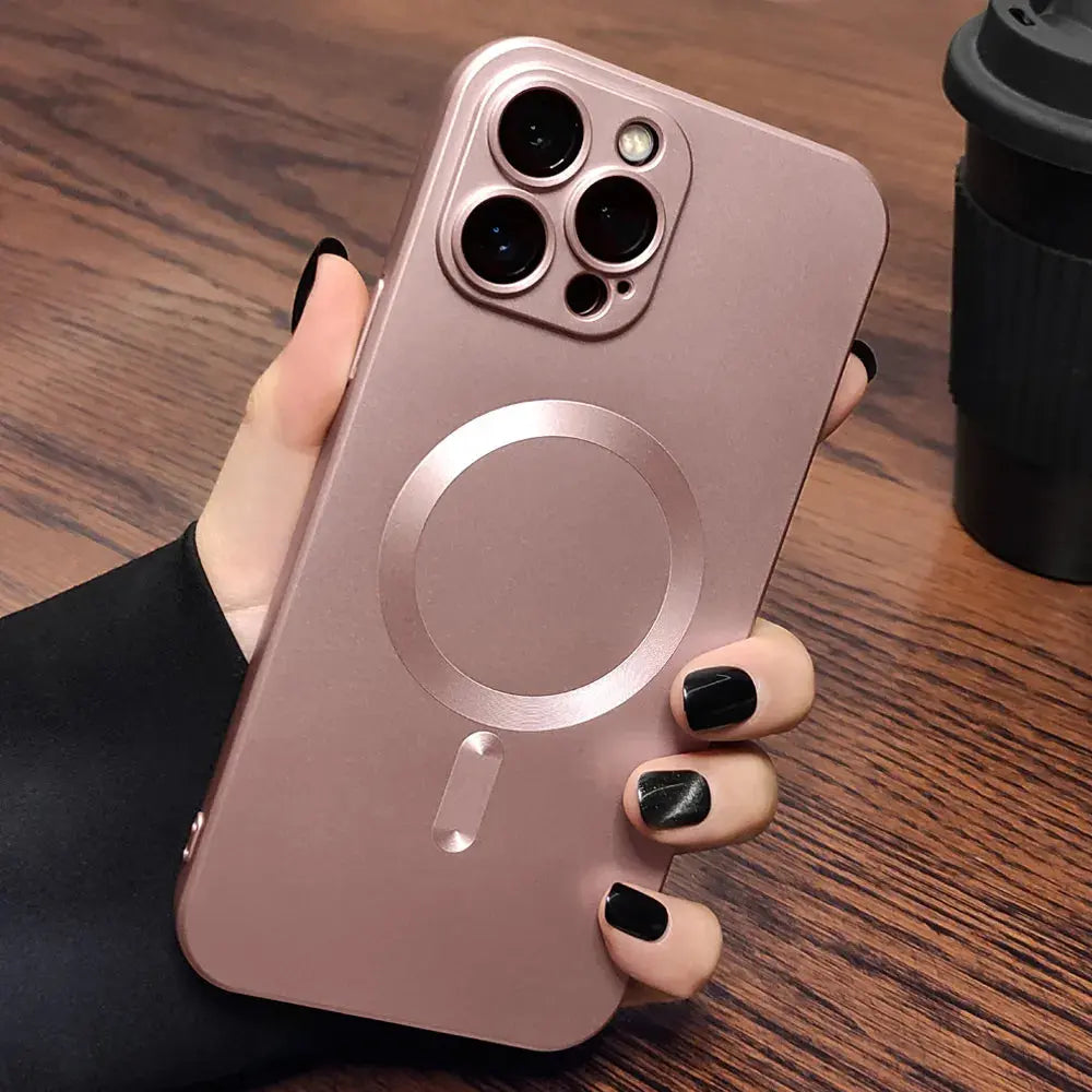 Funda de silicona mate Original para Magsafe, funda de carga inalámbrica magnética para iPhone 15, 13, 11, 12, 14 Pro Max Plus, accesorios La zona Apple