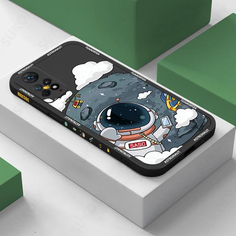 Funda astronauta de Silicona para Xiaomi Redmi Note 10, 9, 12, 11 Pro, 11S, Mi 11 Lite, 5G, Poco X5, X3, NFC, 11T, 12T, Redmi 10: Protección y Estilo - La zona Apple