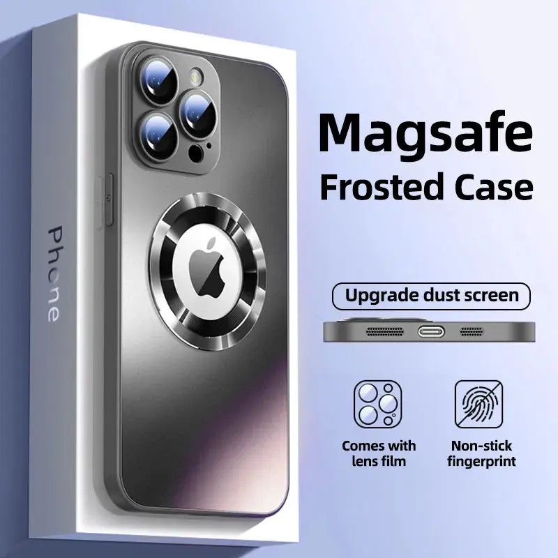 Funda de Teléfono Magsafe con Protección de Lente de Cámara de Vidrio Mate iPhone 14, 13, 12, 11, 15 Pro Max - La zona Apple