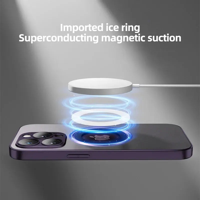 Funda de Teléfono Magsafe con Protección de Lente de Cámara de Vidrio Mate iPhone 14, 13, 12, 11, 15 Pro Max - La zona Apple