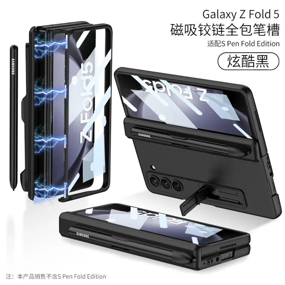 Funda de teléfono con bisagra magnética para Samsung Galaxy Z, carcasa protectora de pantalla de cámara, a prueba de golpes, 5G - La zona Apple