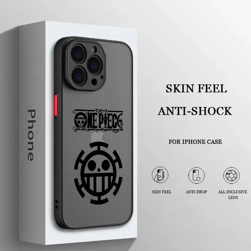 Funda de teléfono con logotipo de Anime para Apple iPhone, carcasa translúcida esmerilada mate para iPhone 14, 13, 12, 11, XS Mini Pro Max, 8, 7, XR, X alidrosip