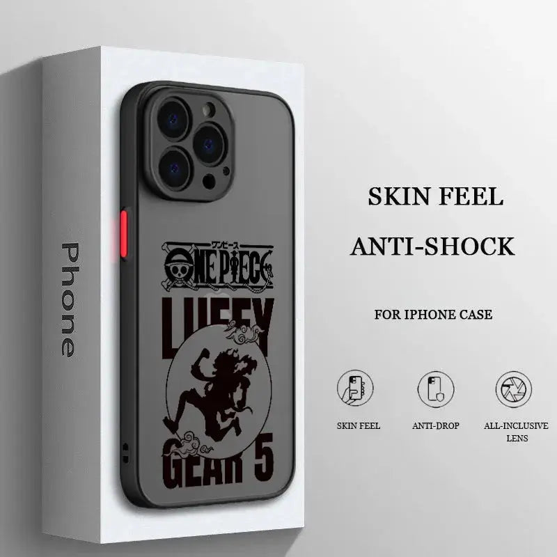 Funda de teléfono con logotipo de Anime para Apple iPhone, carcasa translúcida esmerilada mate para iPhone 14, 13, 12, 11, XS Mini Pro Max, 8, 7, XR, X alidrosip