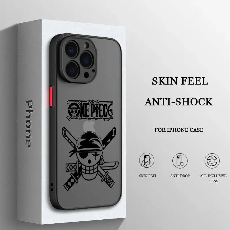 Funda de teléfono con logotipo de Anime para Apple iPhone, carcasa translúcida esmerilada mate para iPhone 14, 13, 12, 11, XS Mini Pro Max, 8, 7, XR, X alidrosip