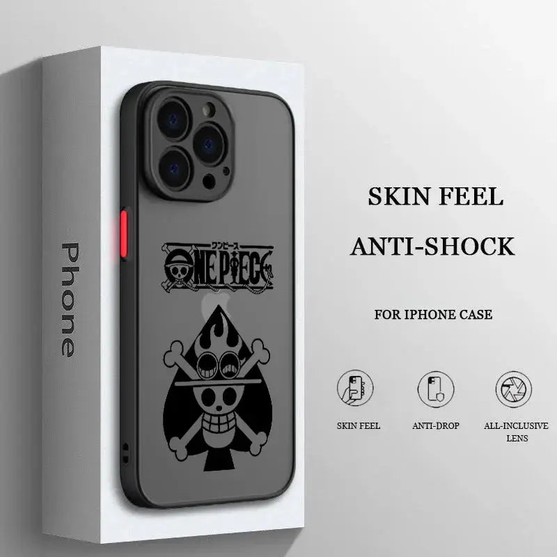 Funda de teléfono con logotipo de Anime para Apple iPhone, carcasa translúcida esmerilada mate para iPhone 14, 13, 12, 11, XS Mini Pro Max, 8, 7, XR, X alidrosip