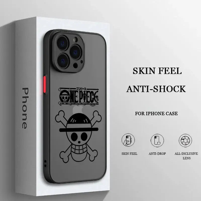 Funda de teléfono con logotipo de Anime para Apple iPhone, carcasa translúcida esmerilada mate para iPhone 14, 13, 12, 11, XS Mini Pro Max, 8, 7, XR, X alidrosip