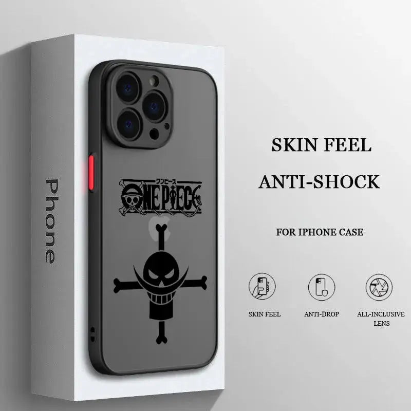 Funda de teléfono con logotipo de Anime para Apple iPhone, carcasa translúcida esmerilada mate para iPhone 14, 13, 12, 11, XS Mini Pro Max, 8, 7, XR, X alidrosip