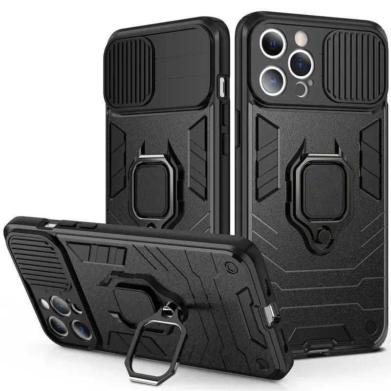 Funda de teléfono con soporte de protección para cámara, carcasa a prueba de golpes para iPhone 14, 13 Pro, Max, 11, 12, XS, Max, X, XR, 13 - La zona Apple