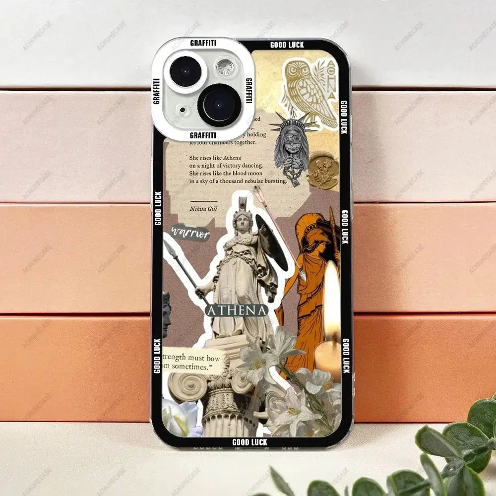 Funda de teléfono de Arte de moda para iPhone 15 14 13 12 Pro Max Mini 11 XS X XR SE 7 8 Plus, funda de TPU suave - La zona Apple