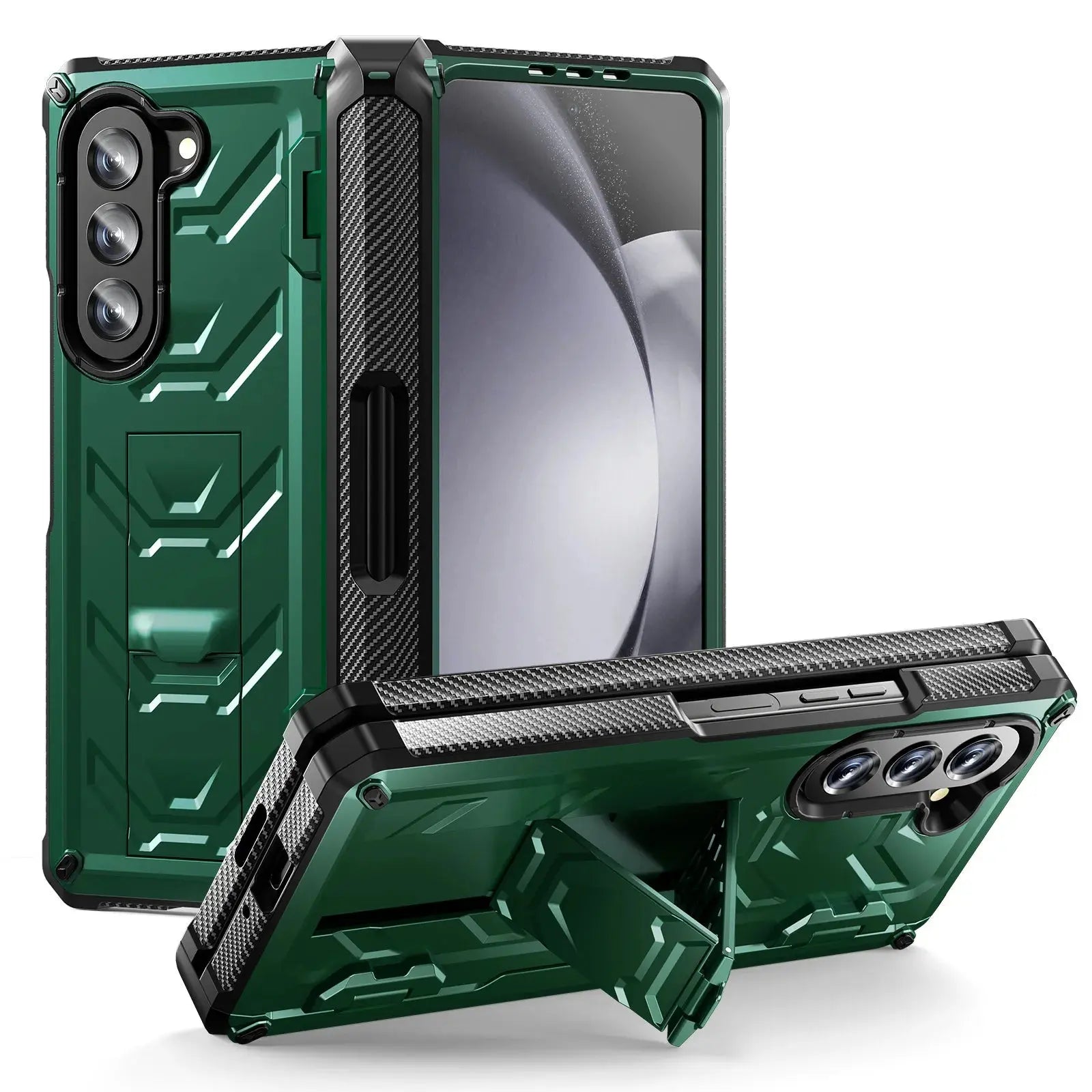 Funda de teléfono armor para Samsung Galaxy Z Fold 5 4 3 Fold5 Fold4 Fold3 5G con soporte para bolígrafo y protector de pantalla - La zona Apple
