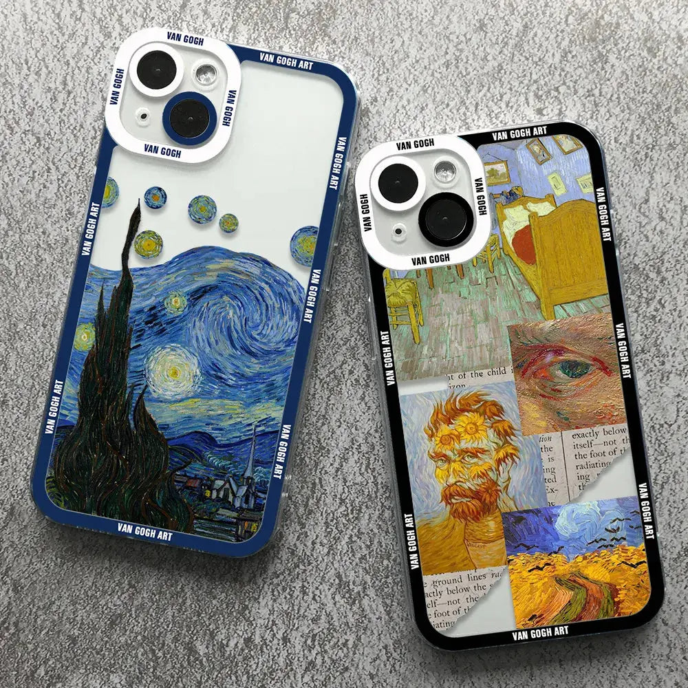 Funda Arte Van Gogh para iPhone 14, 13, 12, 11 Pro Max, Mini, XS, X, XR, SE, 7, 8 Plus - La zona Apple
