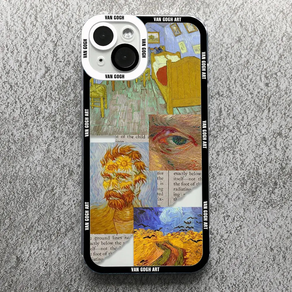 Funda Arte Van Gogh para iPhone 14, 13, 12, 11 Pro Max, Mini, XS, X, XR, SE, 7, 8 Plus - La zona Apple