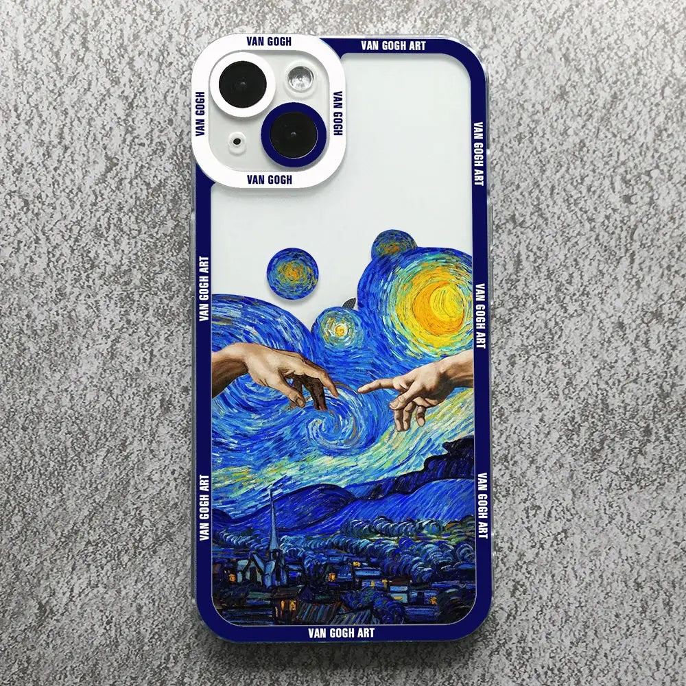 Funda Arte Van Gogh para iPhone 14, 13, 12, 11 Pro Max, Mini, XS, X, XR, SE, 7, 8 Plus - La zona Apple