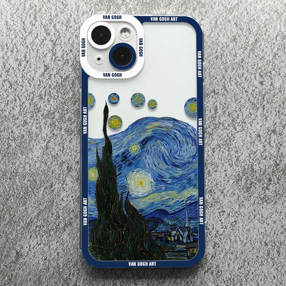 Funda Arte Van Gogh para iPhone 14, 13, 12, 11 Pro Max, Mini, XS, X, XR, SE, 7, 8 Plus - La zona Apple