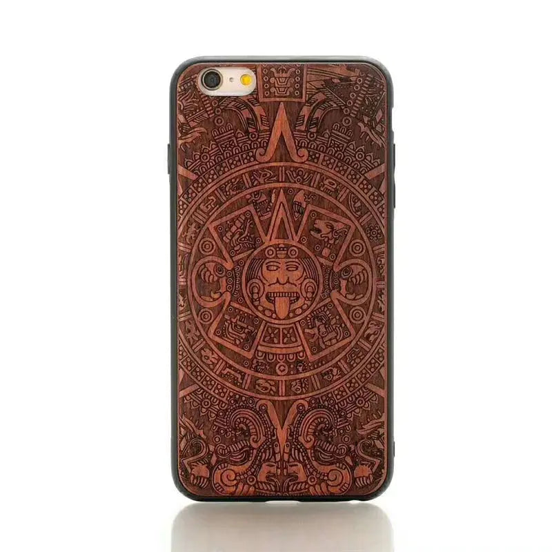 Funda de Teléfono de Madera Real Tallada Natural para iPhone 11 12 13: Elegancia y Naturaleza en tus Manos - La zona Apple