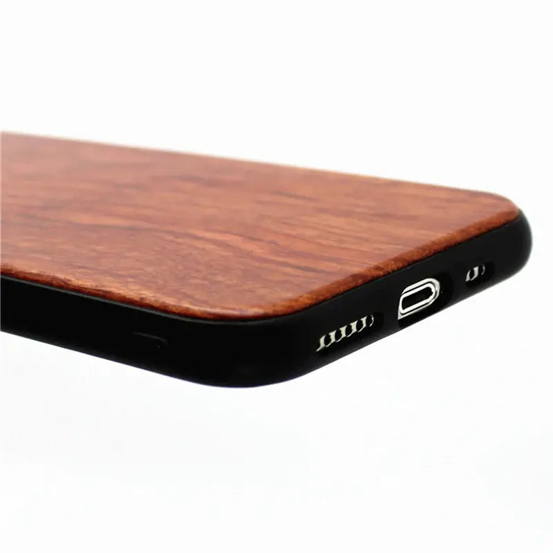 Funda de Teléfono de Madera Real Tallada Natural para iPhone 11 12 13: Elegancia y Naturaleza en tus Manos - La zona Apple
