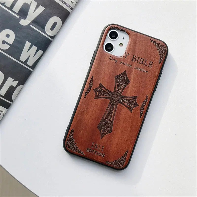 Funda de Teléfono de Madera Real Tallada Natural para iPhone 11 12 13: Elegancia y Naturaleza en tus Manos - La zona Apple