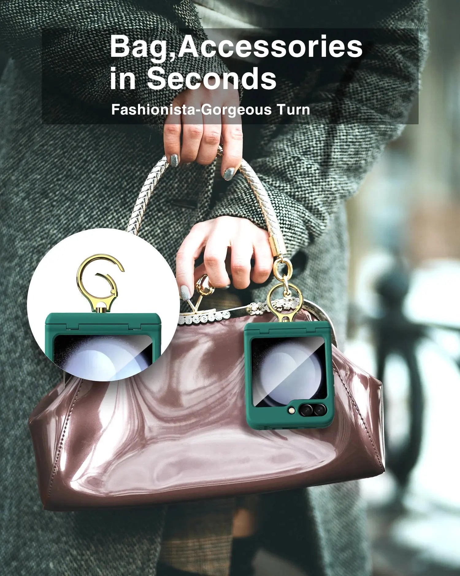 Funda de teléfono para Samsung Z Flip5, perfecta para mujeres a la moda, fácil de abrir y cerrar como desee, fácil de llevar en el bolsillo - La zona Apple