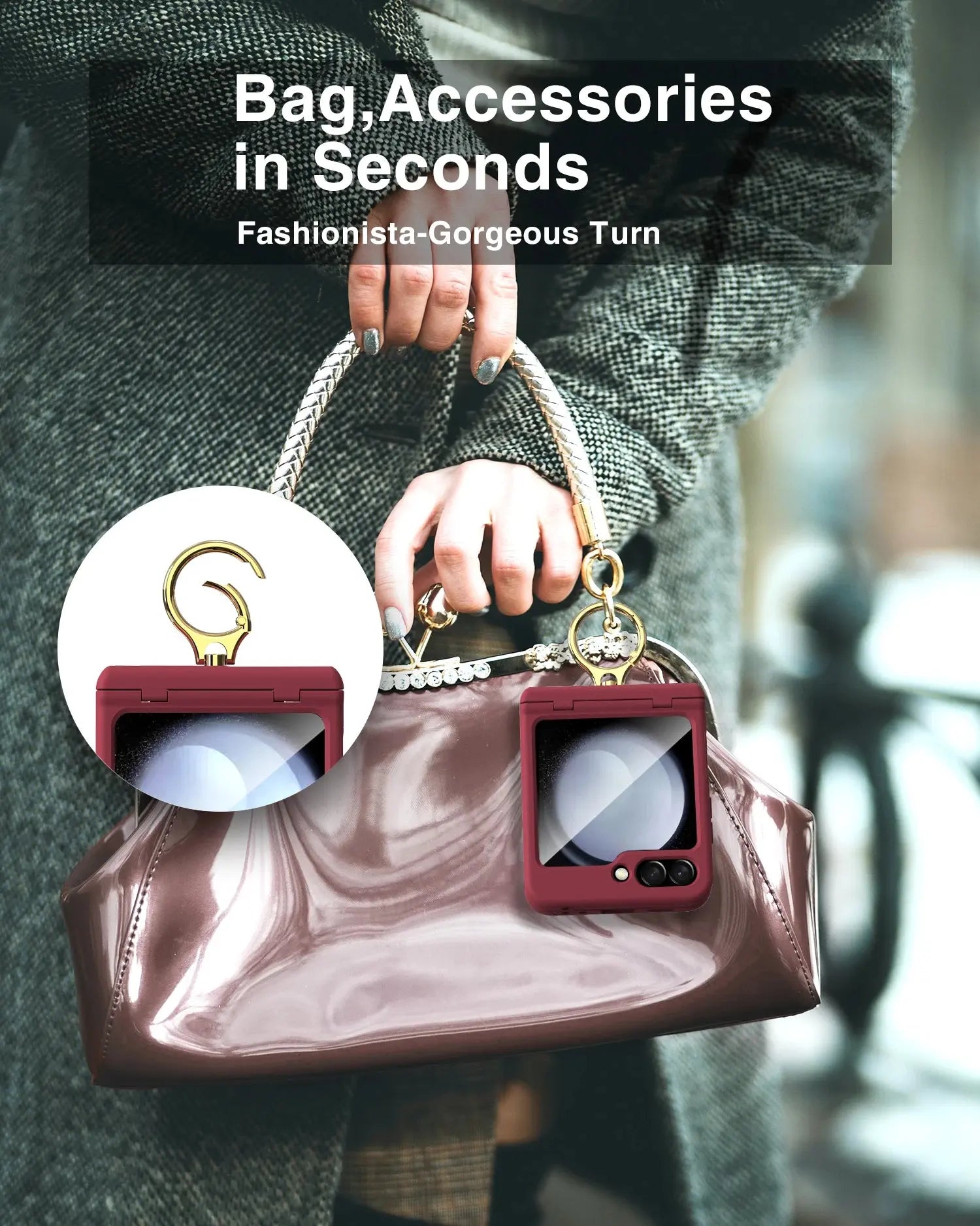 Funda de teléfono para Samsung Z Flip5, perfecta para mujeres a la moda, fácil de abrir y cerrar como desee, fácil de llevar en el bolsillo - La zona Apple