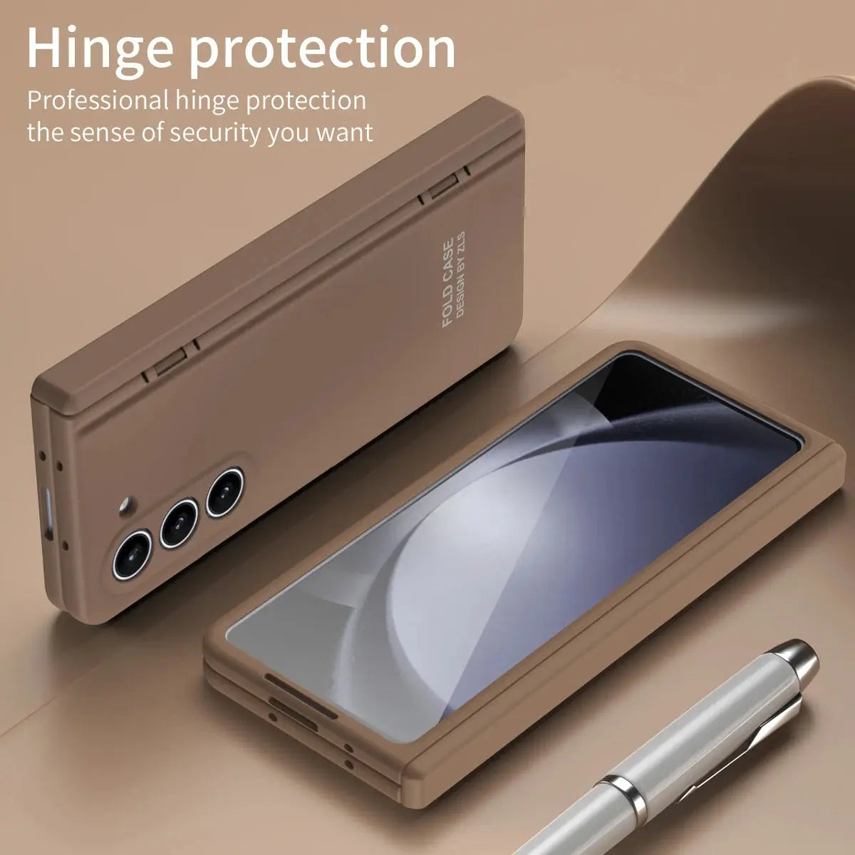 Funda dura de PC para teléfono Samsung Galaxy Z Fold 5, protección de bisagra, a prueba de golpes con Protector de pantalla para Z Fold5 - La zona Apple
