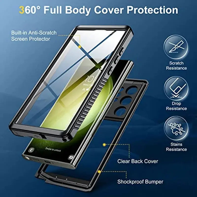 Funda Impermeable y a Prueba de Golpes para Samsung Galaxy S23 Ultra - Protección Integral de 360° - La zona Apple