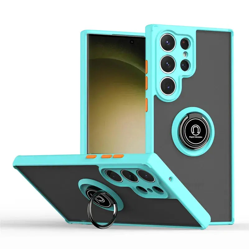 Funda Magnetica con Anillo Mate para Samsung Galaxy - Protección Antigolpes para S23 Ultra, S22 Plus, S21, S20, S23 FE, S10, S9, S8, Note 20, 10 Plus, 9 - La zona Apple