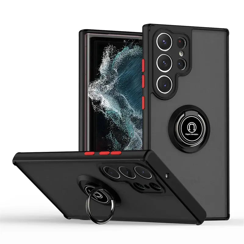 Funda Magnetica con Anillo Mate para Samsung Galaxy - Protección Antigolpes para S23 Ultra, S22 Plus, S21, S20, S23 FE, S10, S9, S8, Note 20, 10 Plus, 9 - La zona Apple