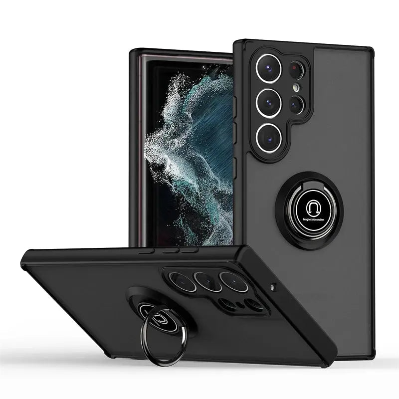 Funda Magnetica con Anillo Mate para Samsung Galaxy - Protección Antigolpes para S23 Ultra, S22 Plus, S21, S20, S23 FE, S10, S9, S8, Note 20, 10 Plus, 9 - La zona Apple