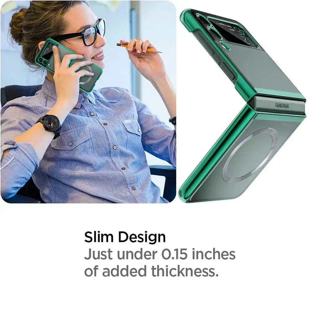 Funda magnética de carga inalámbrica para Samsung Galaxy Z Flip 5 4 3 ZFlip5, carcasa transparente dura a prueba de golpes, Magsafe - La zona Apple