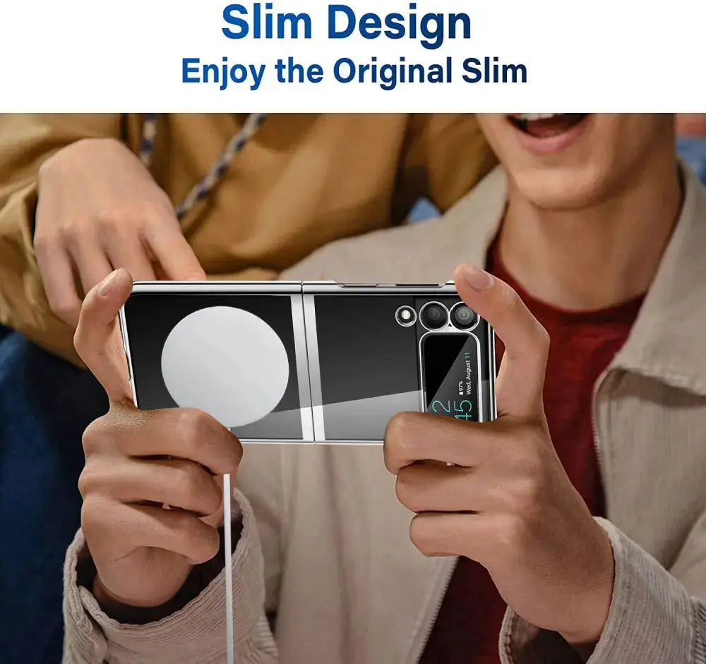 Funda magnética de carga inalámbrica para Samsung Galaxy Z Flip 5 4 3 ZFlip5, carcasa transparente dura a prueba de golpes, Magsafe - La zona Apple