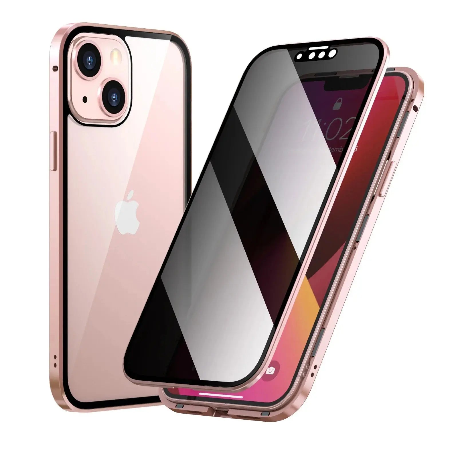 Funda magnética de vidrio templado para móvil, carcasa protectora antiespía para iphone 15, 14, 13, 12, XR, 11 Pro MAX, X, 7, 8, 6 Plus, 360 - La zona Apple